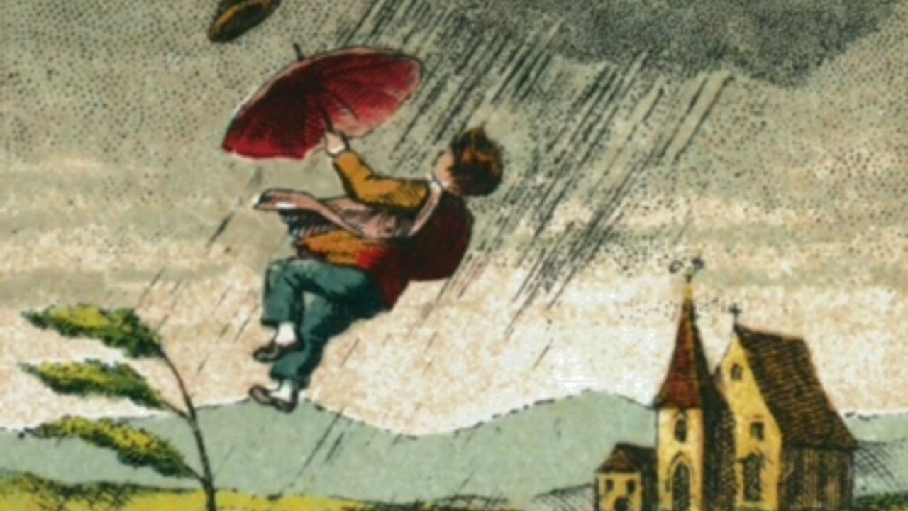 Der fliegende Robert, aus: Der Struwwelpeter, Heinrich Hoffmann 1844